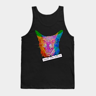 Katze Reality Line Vaporwave Party Techno Fun Art Tank Top